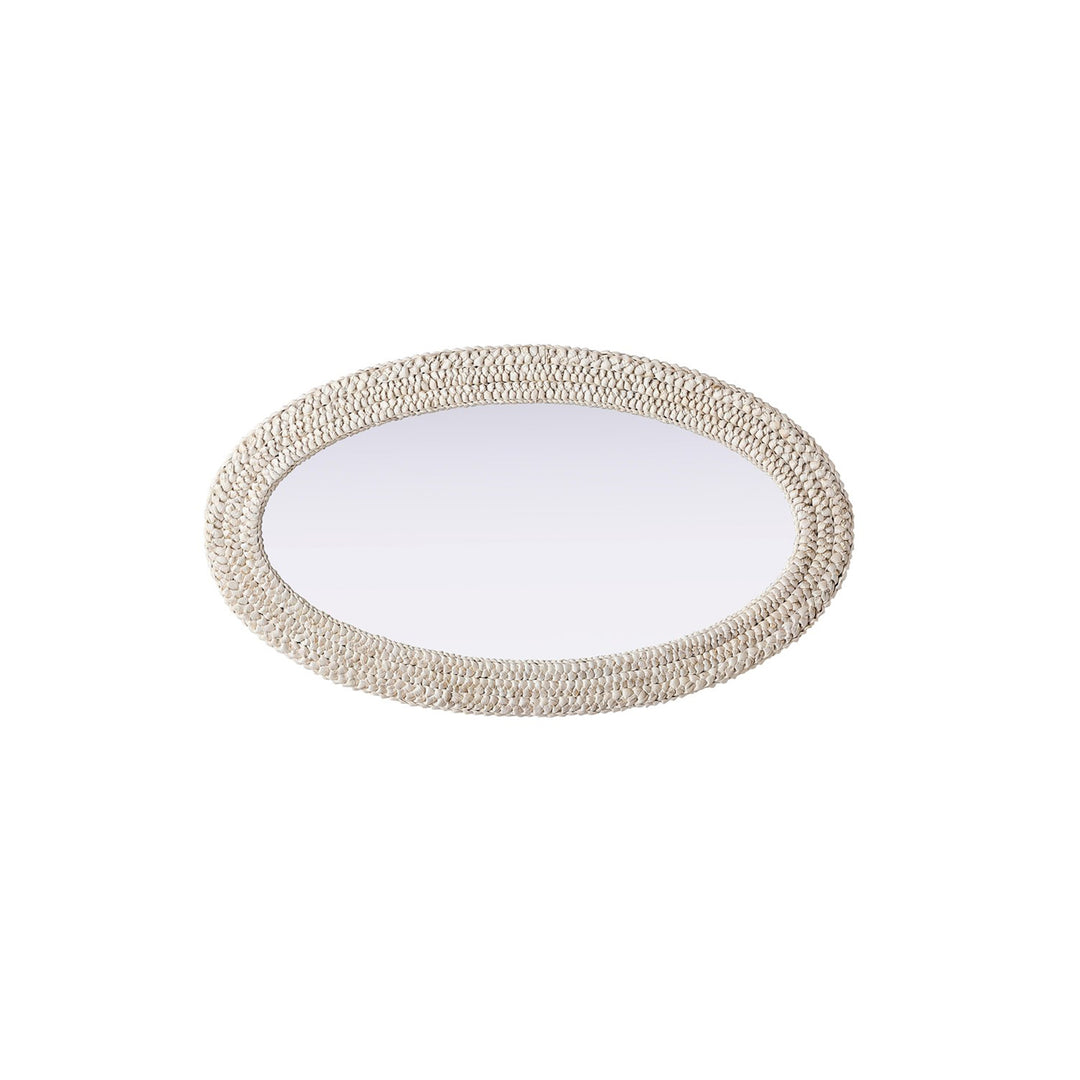 Oval Cornhusk Mirror 24X42 In Linen White - View 4 - Joshua Marshal