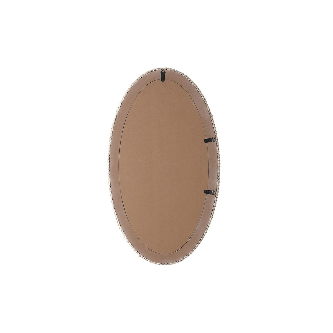 Oval Cornhusk Mirror 24X42 In Linen White - View 6 - Joshua Marshal