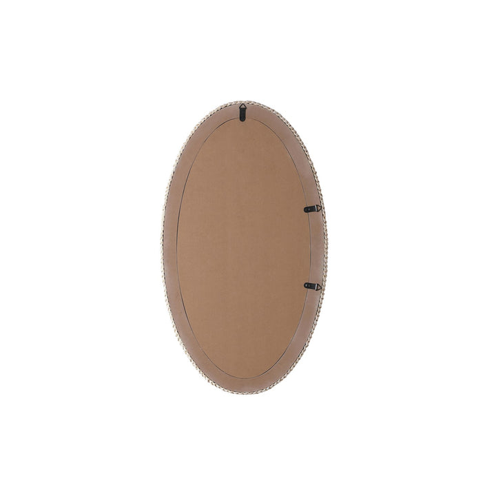 Oval Cornhusk Mirror 24X42 In Linen White - View 6 - Joshua Marshal