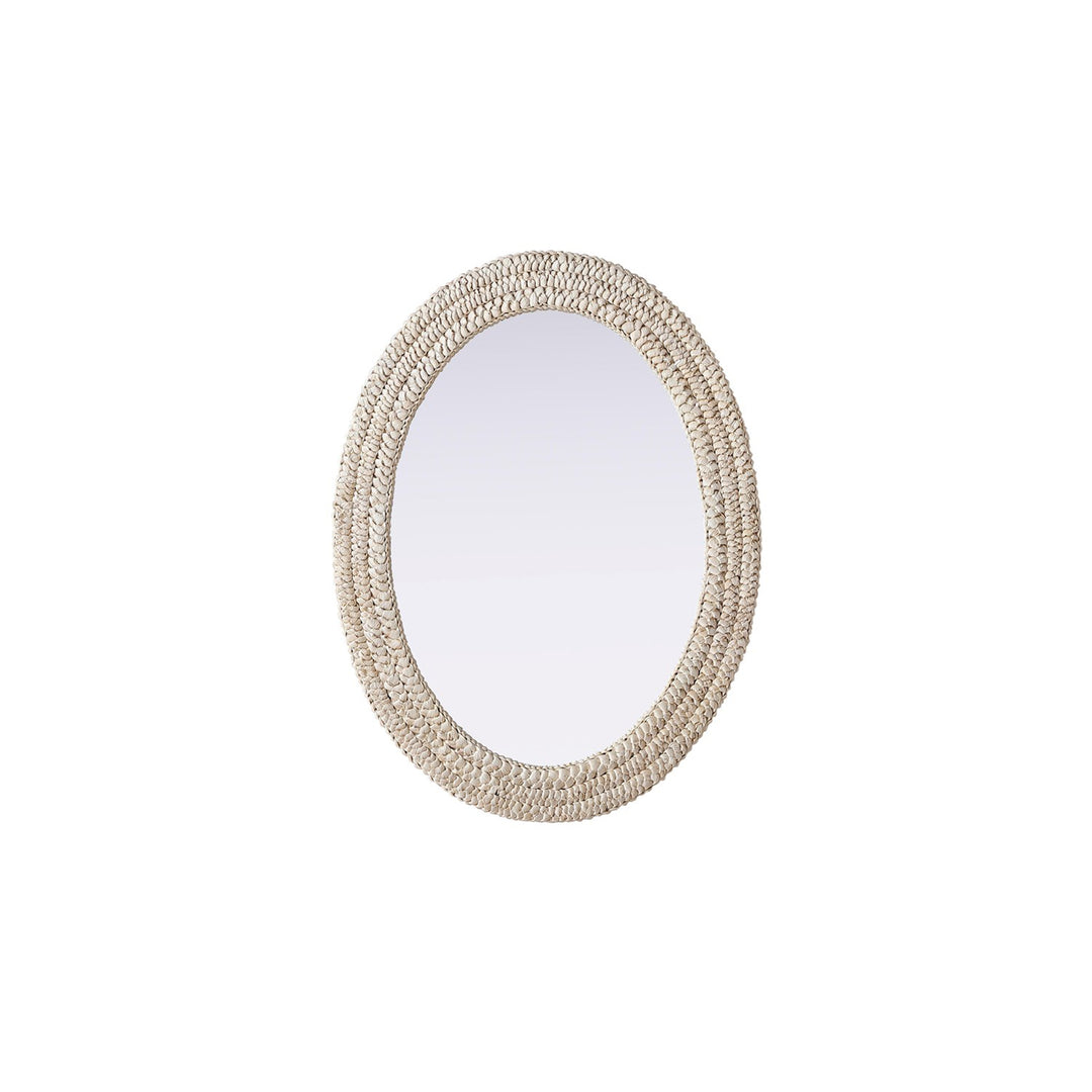 Oval Cornhusk Mirror 27X36 In Linen White - View 3 - Joshua Marshal