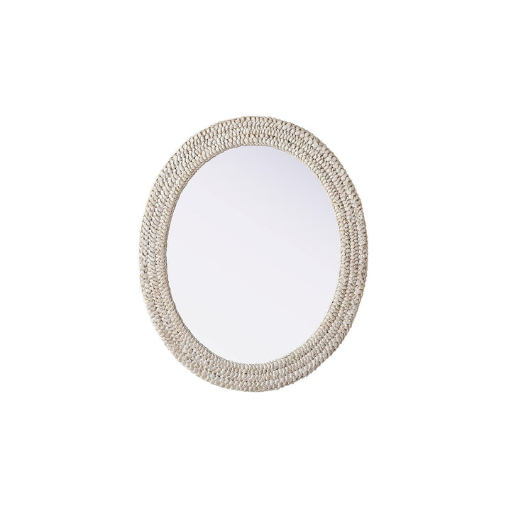 Oval Cornhusk Mirror 30X36 In Linen White - View 3 - Joshua Marshal