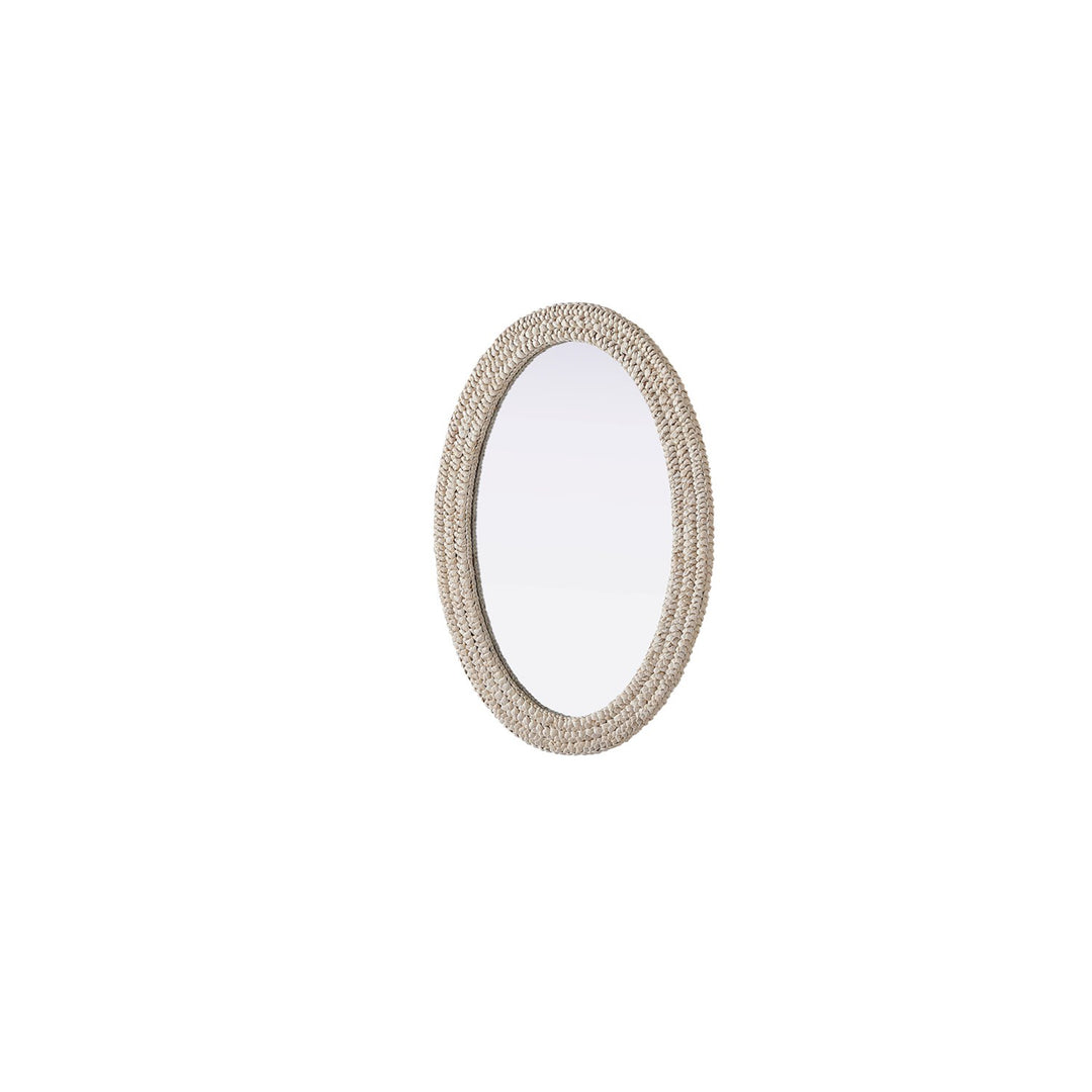Oval Cornhusk Mirror 30X42 In Linen White - View 4 - Joshua Marshal