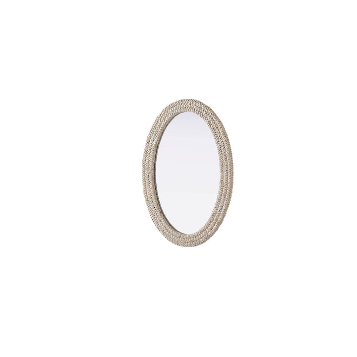 Oval Cornhusk Mirror 30X42 In Linen White - View 4 - Joshua Marshal