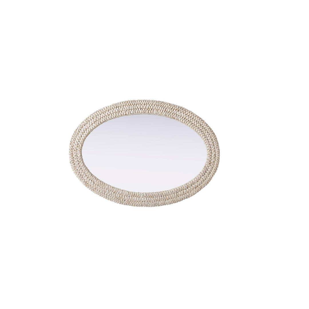Oval Cornhusk Mirror 30X42 In Linen White - View 5 - Joshua Marshal