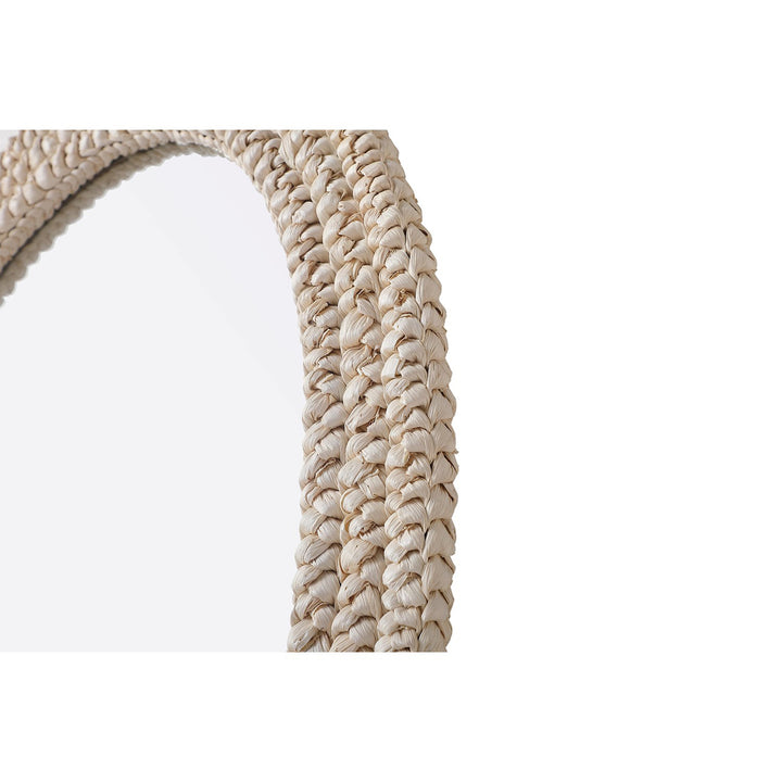 Oval Cornhusk Mirror 30X42 In Linen White - View 6 - Joshua Marshal