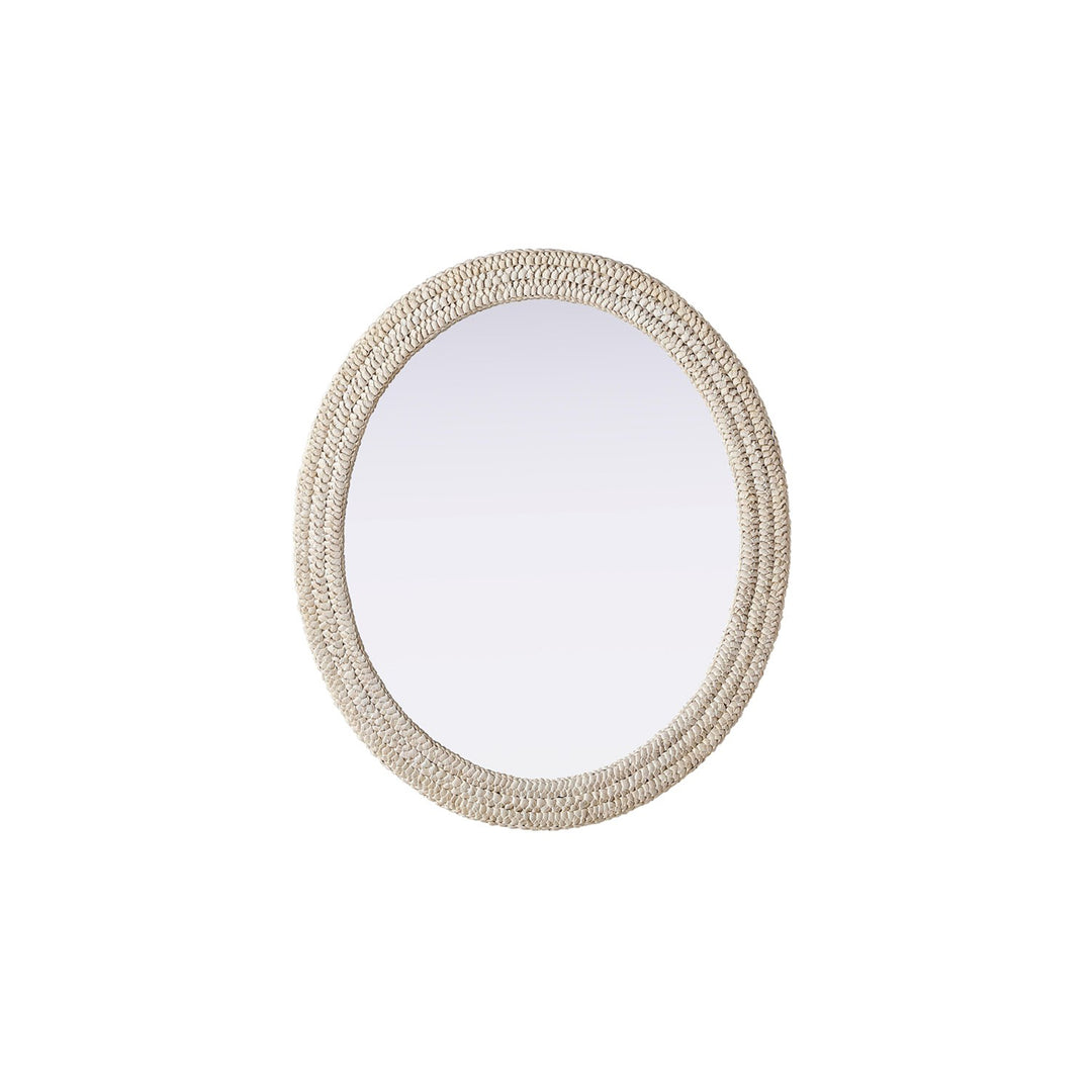 Oval Cornhusk Mirror 36X42 In Linen White - View 3 - Joshua Marshal