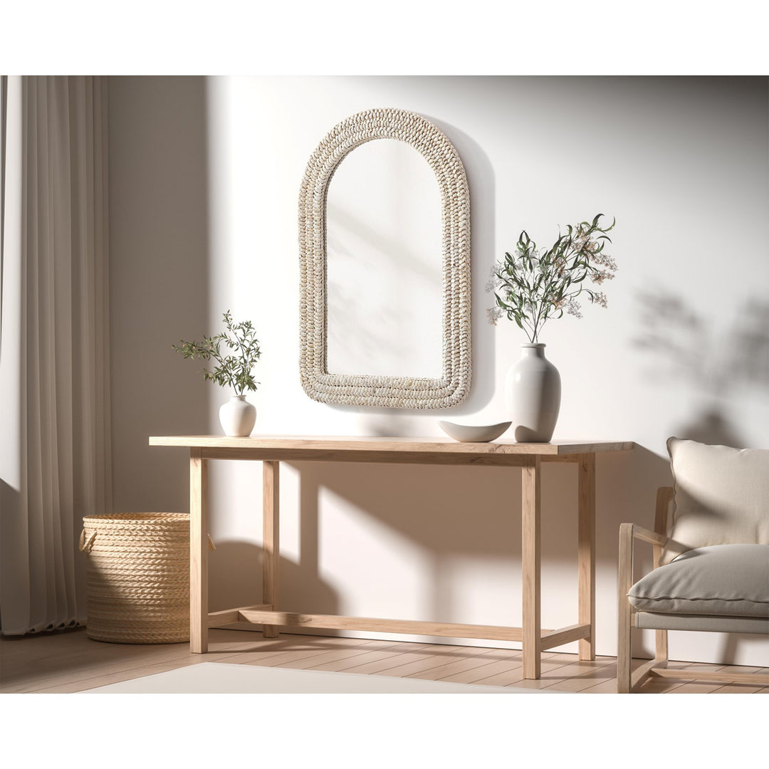 Arch Cornhusk Mirror 24X36 In Linen White - View 2 - Joshua Marshal
