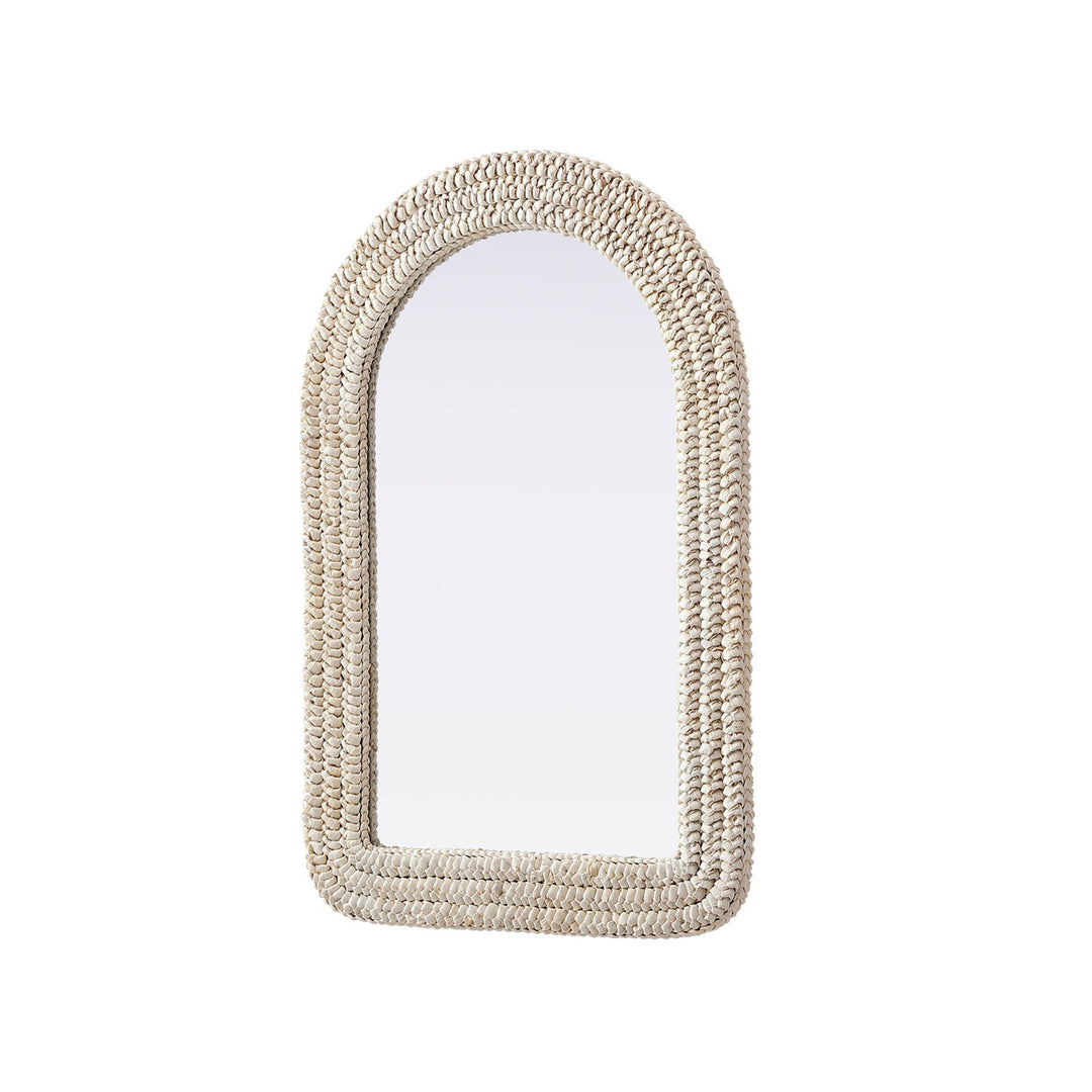 Arch Cornhusk Mirror 24X36 In Linen White - View 4 - Joshua Marshal