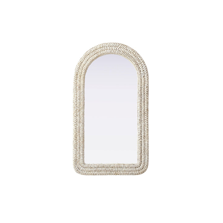 Arch Cornhusk Mirror 24X42 In Linen White - View 3 - Joshua Marshal