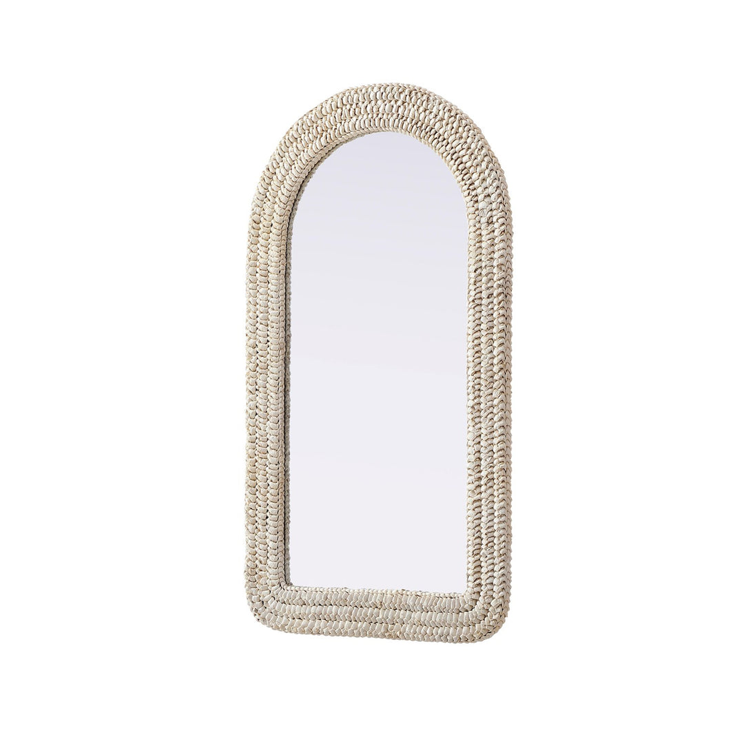 Arch Cornhusk Mirror 24X42 In Linen White - View 4 - Joshua Marshal