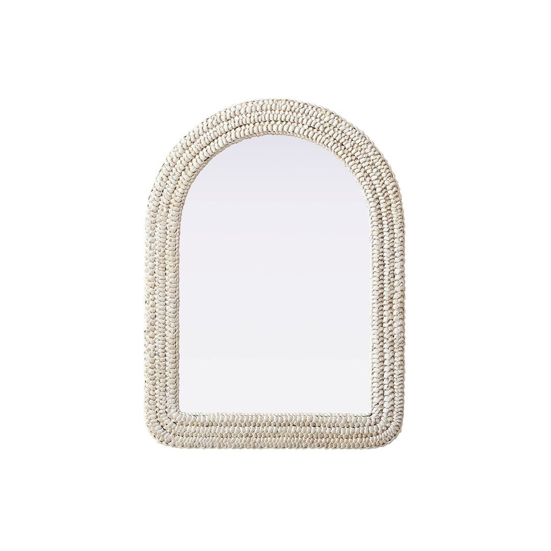 Arch Cornhusk Mirror 27X36 In Linen White - View 3 - Joshua Marshal