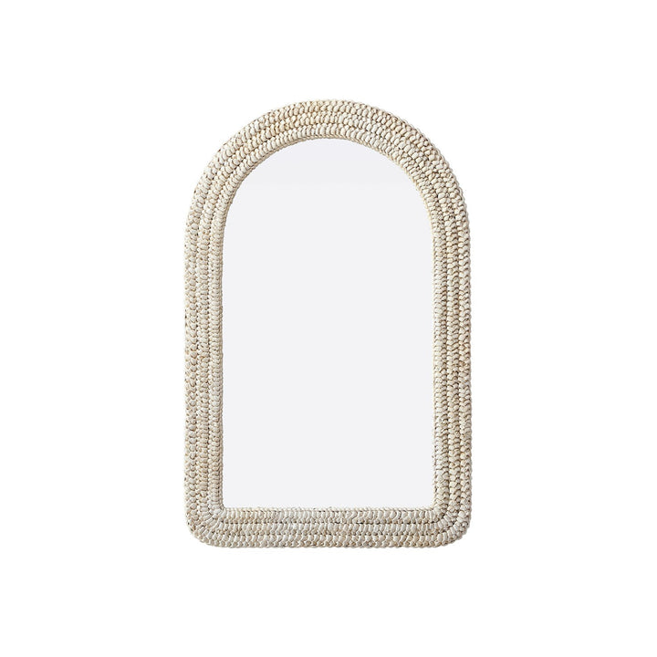 Arch Cornhusk Mirror 27X42 In Linen White - View 3 - Joshua Marshal