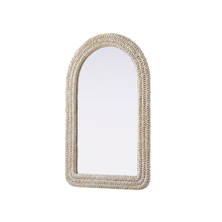 Arch Cornhusk Mirror 27X42 In Linen White - View 4 - Joshua Marshal