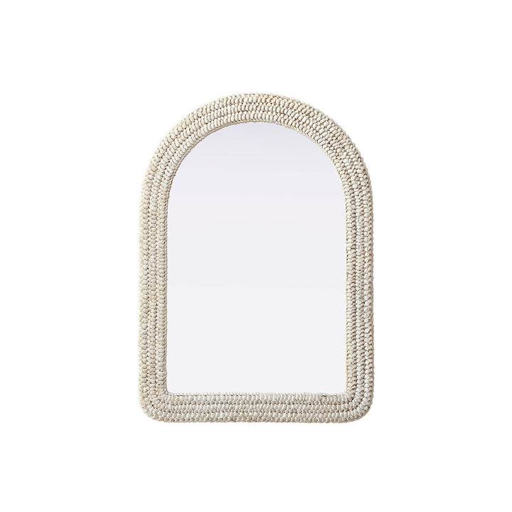 Arch Cornhusk Mirror 30X42 In Linen White - View 3 - Joshua Marshal