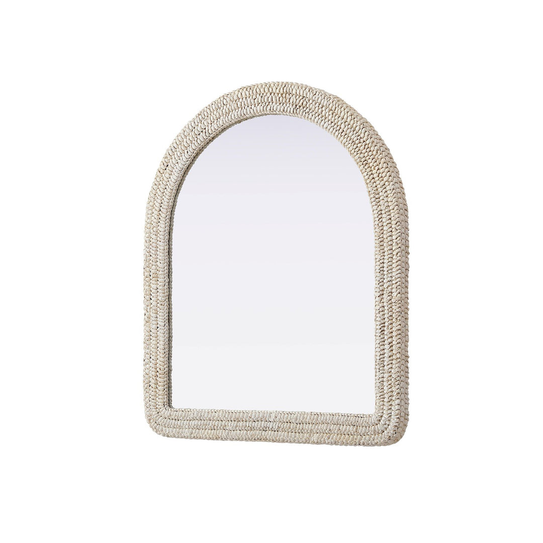 Arch Cornhusk Mirror 36X42 In Linen White - View 4 - Joshua Marshal
