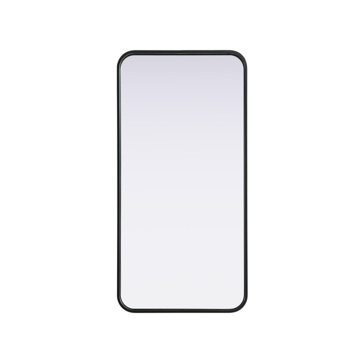 Contour Metal Rectangle Mirror 18X36 In Black - View 3 - Joshua Marshal