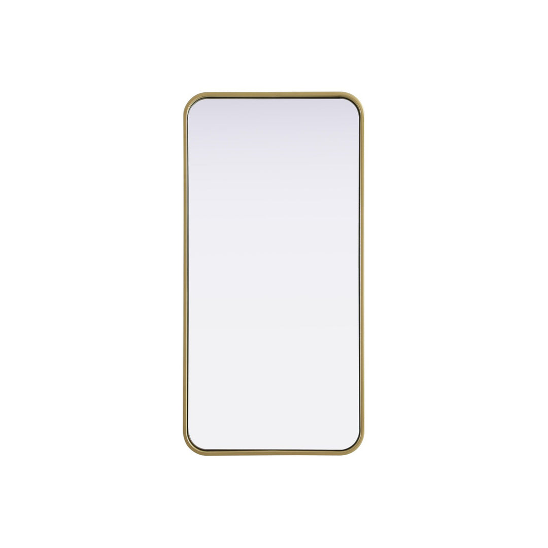 Contour Metal Rectangle Mirror 18X36 In Brass - View 3 - Joshua Marshal