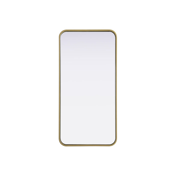 Contour Metal Rectangle Mirror 18X36 In Brass - View 3 - Joshua Marshal