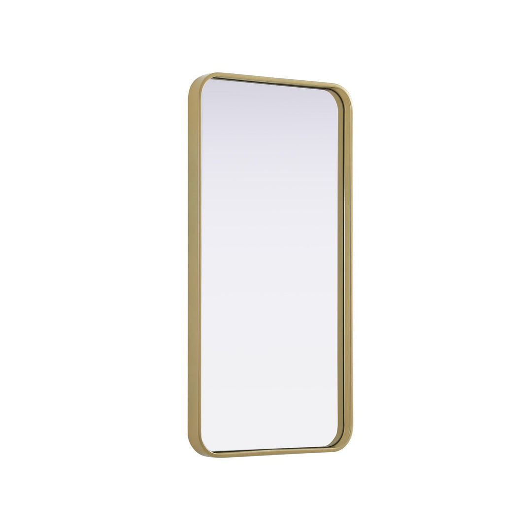 Contour Metal Rectangle Mirror 18X36 In Brass - View 4 - Joshua Marshal