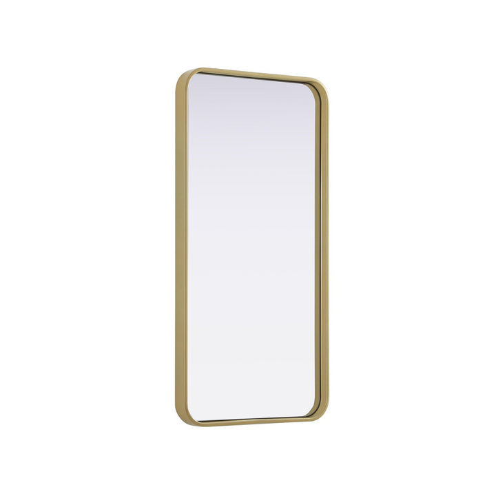 Contour Metal Rectangle Mirror 18X36 In Brass - View 4 - Joshua Marshal