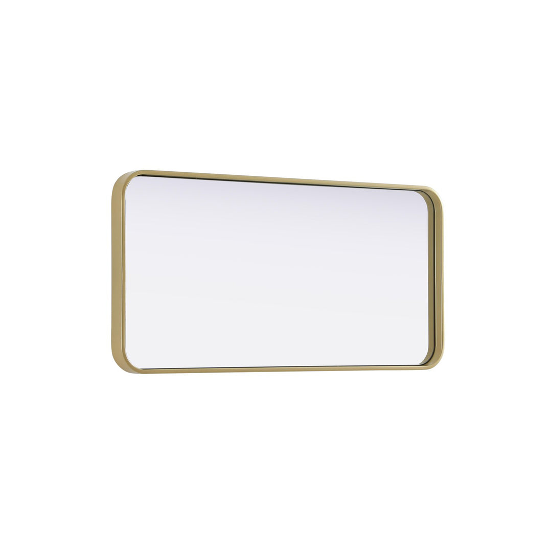 Contour Metal Rectangle Mirror 18X36 In Brass - View 5 - Joshua Marshal