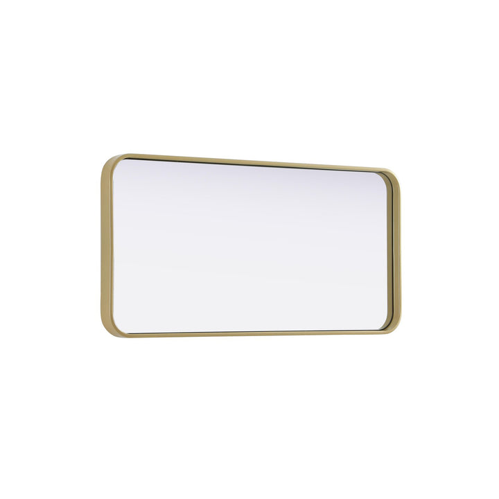 Contour Metal Rectangle Mirror 18X36 In Brass - View 5 - Joshua Marshal