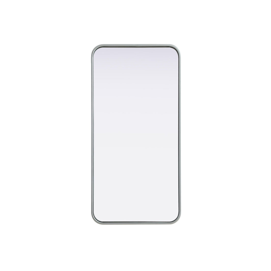 Contour Metal Rectangle Mirror 18X36 In Silver - View 3 - Joshua Marshal