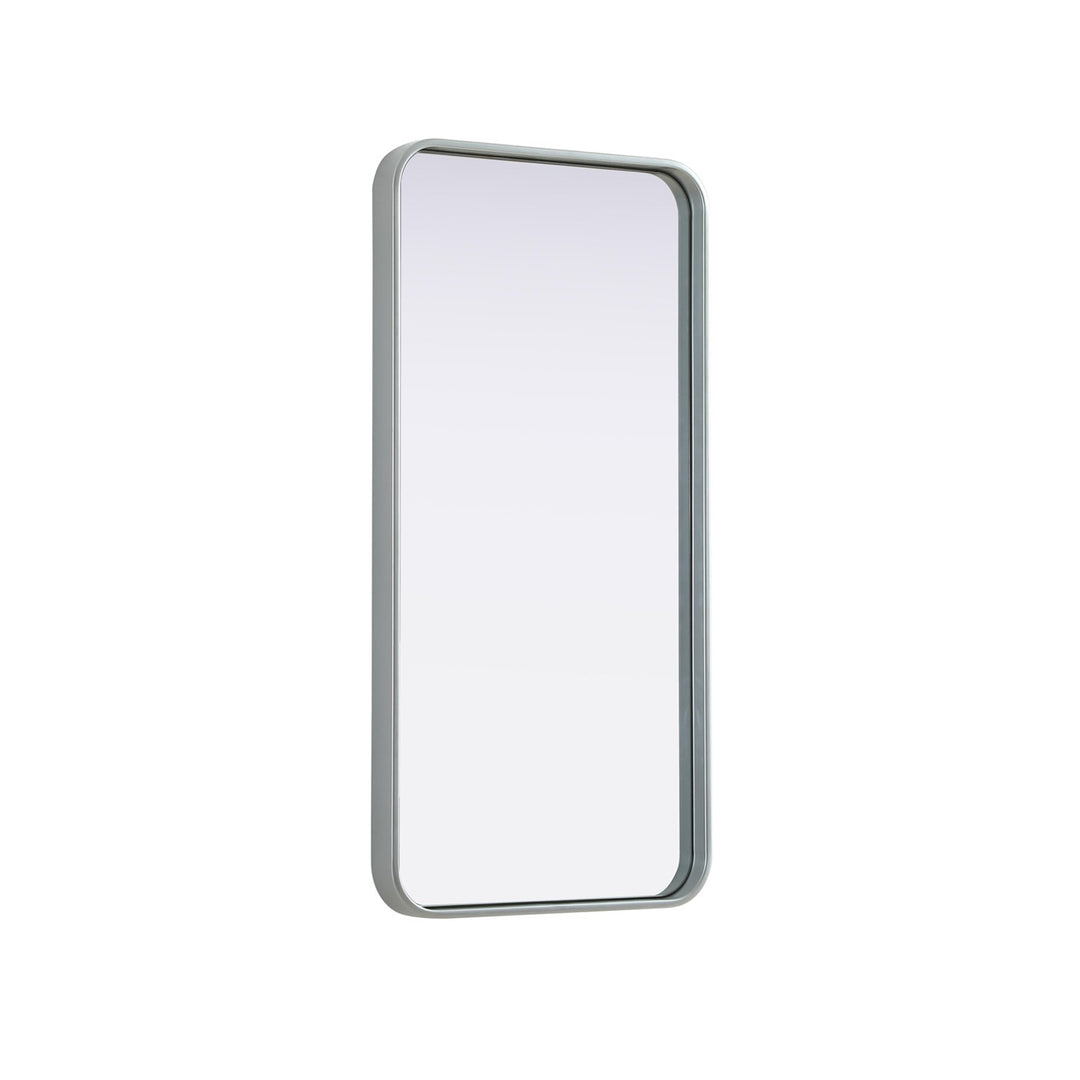 Contour Metal Rectangle Mirror 18X36 In Silver - View 4 - Joshua Marshal