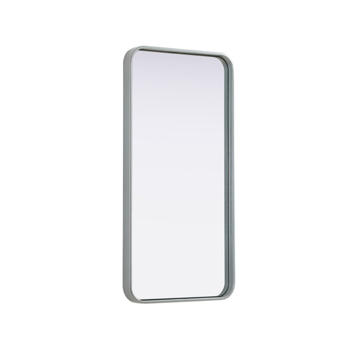 Contour Metal Rectangle Mirror 18X36 In Silver - View 4 - Joshua Marshal