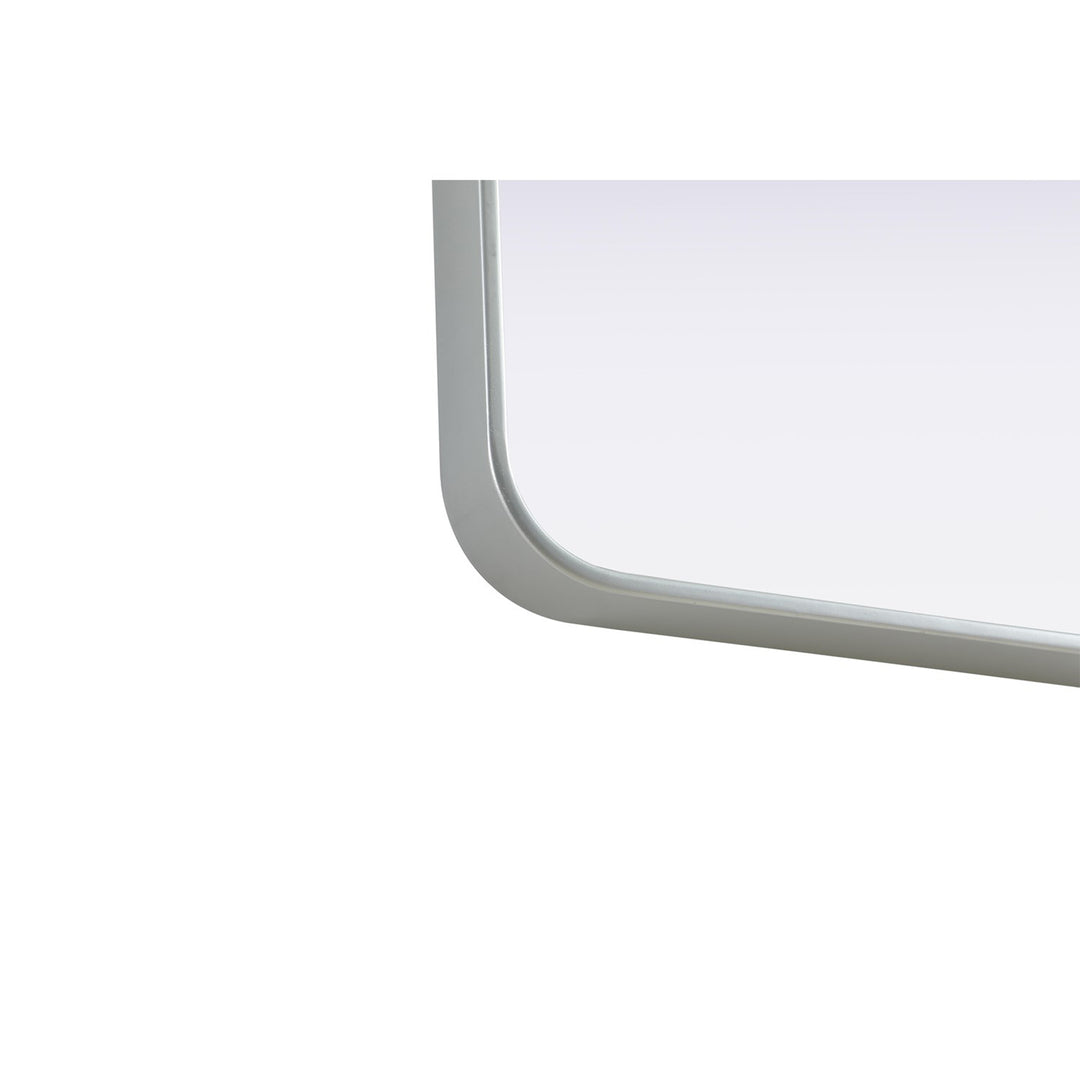 Contour Metal Rectangle Mirror 18X36 In Silver - View 6 - Joshua Marshal