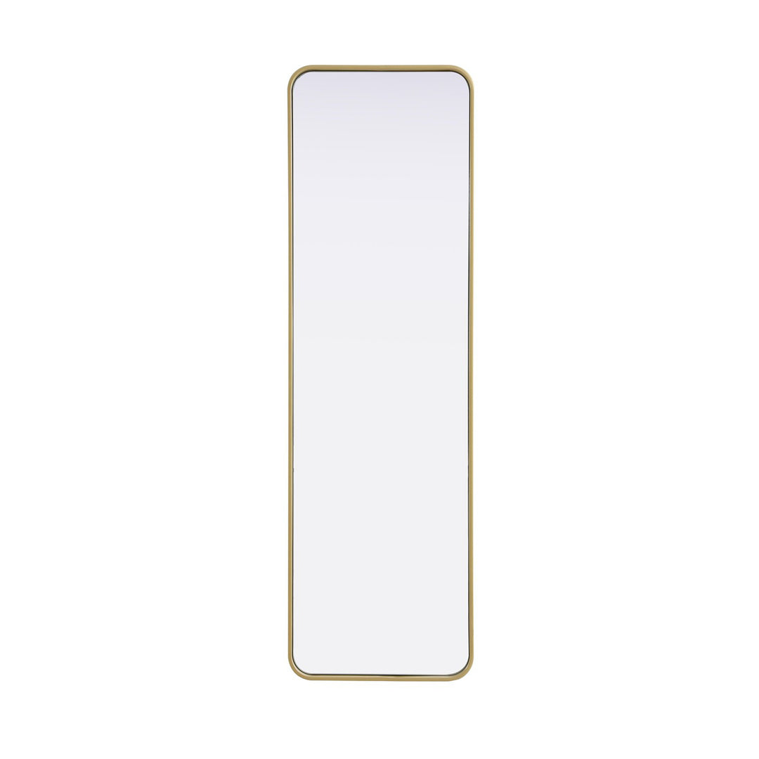 Contour Metal Rectangle Mirror 18X60 In Brass - View 3 - Joshua Marshal