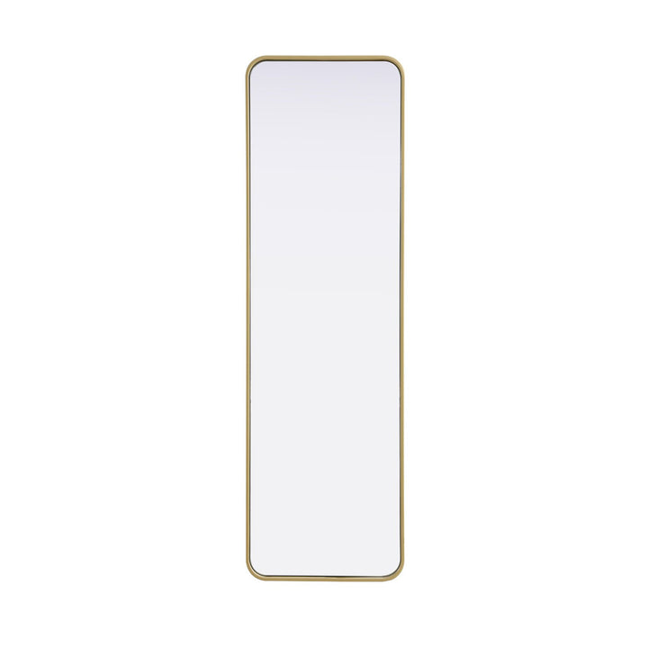 Contour Metal Rectangle Mirror 18X60 In Brass - View 3 - Joshua Marshal