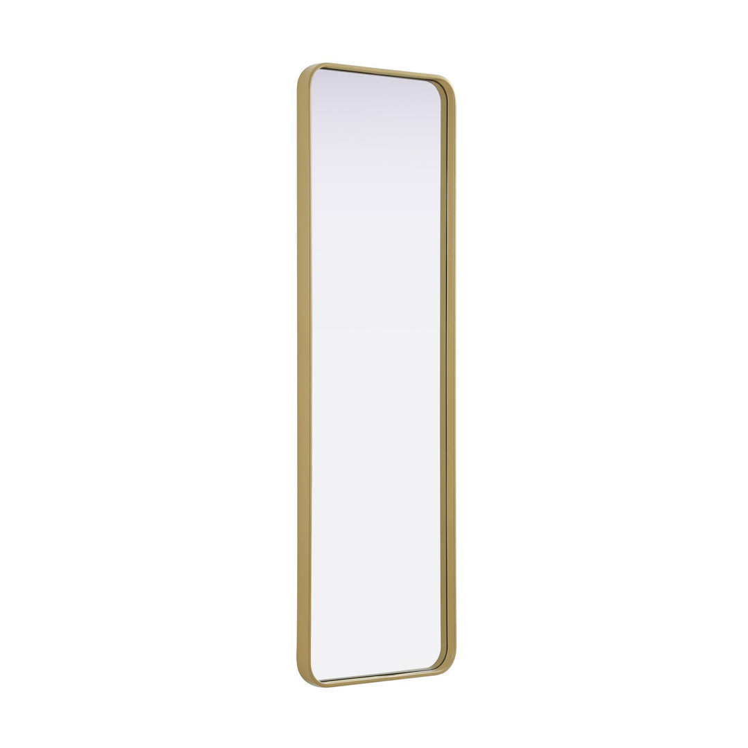 Contour Metal Rectangle Mirror 18X60 In Brass - View 4 - Joshua Marshal