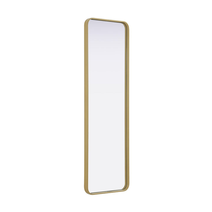 Contour Metal Rectangle Mirror 18X60 In Brass - View 4 - Joshua Marshal