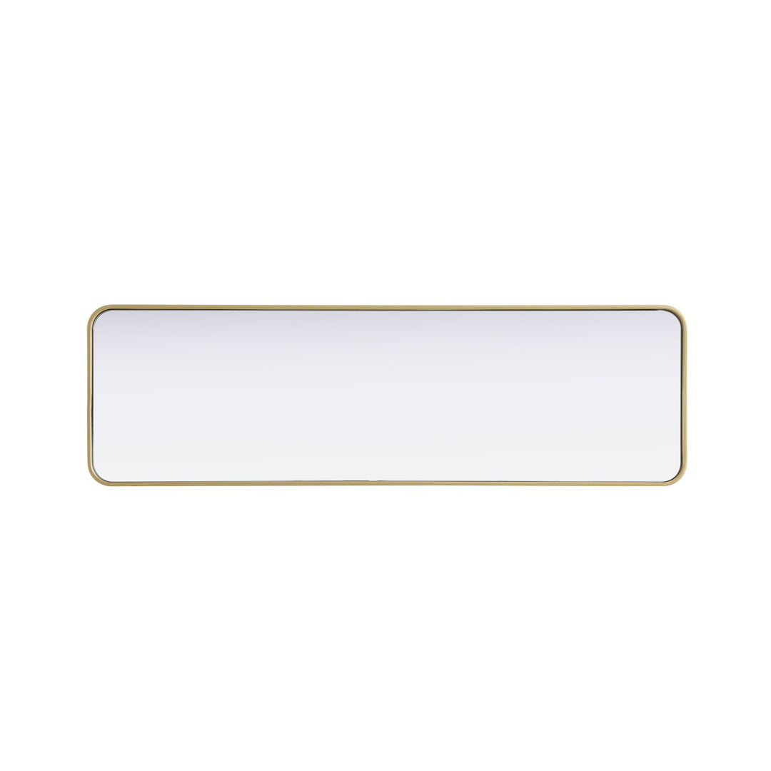 Contour Metal Rectangle Mirror 18X60 In Brass - View 5 - Joshua Marshal