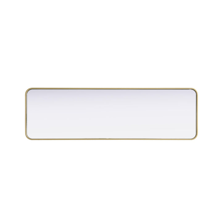Contour Metal Rectangle Mirror 18X60 In Brass - View 5 - Joshua Marshal