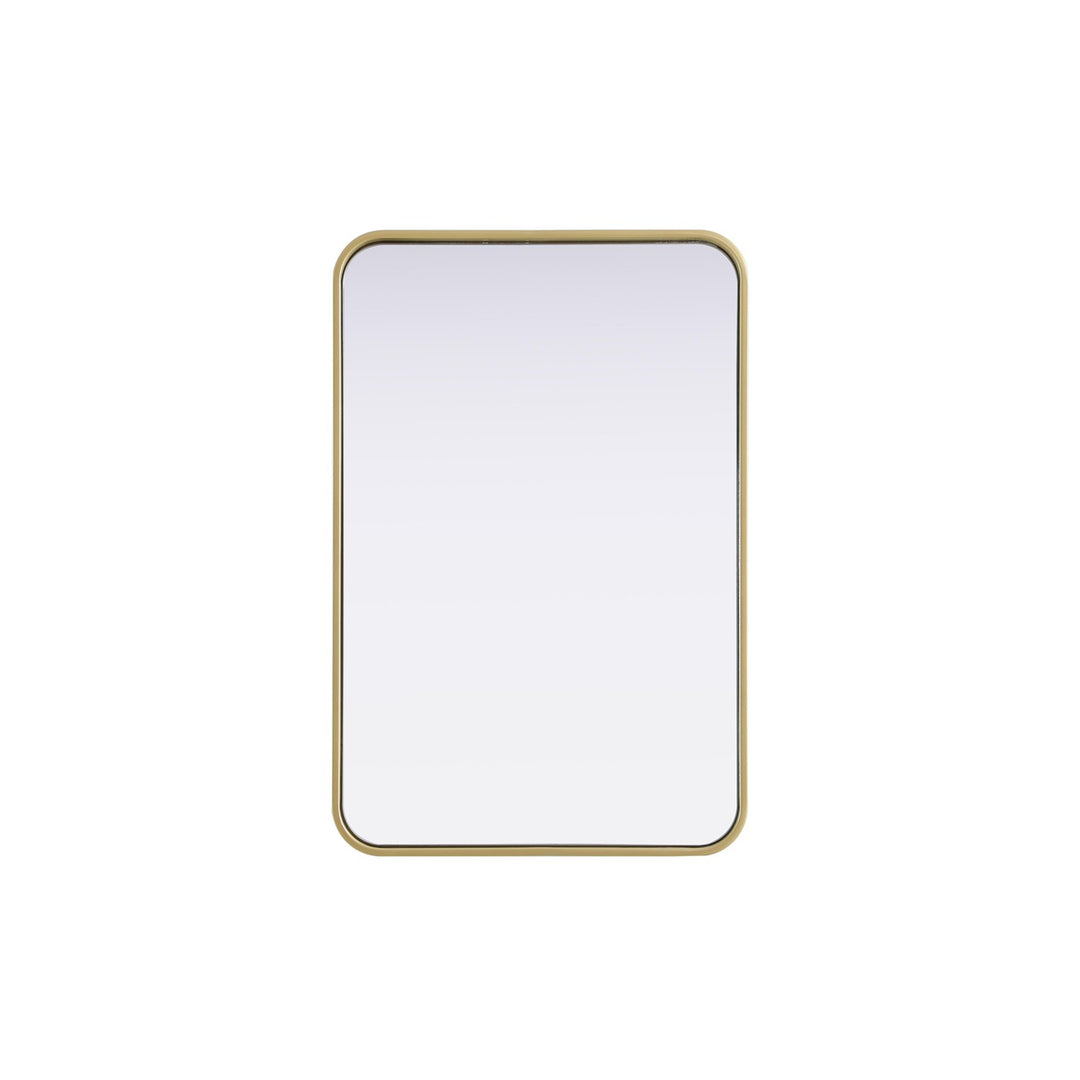 Contour Metal Rectangle Mirror 20X30 In Brass - View 3 - Joshua Marshal