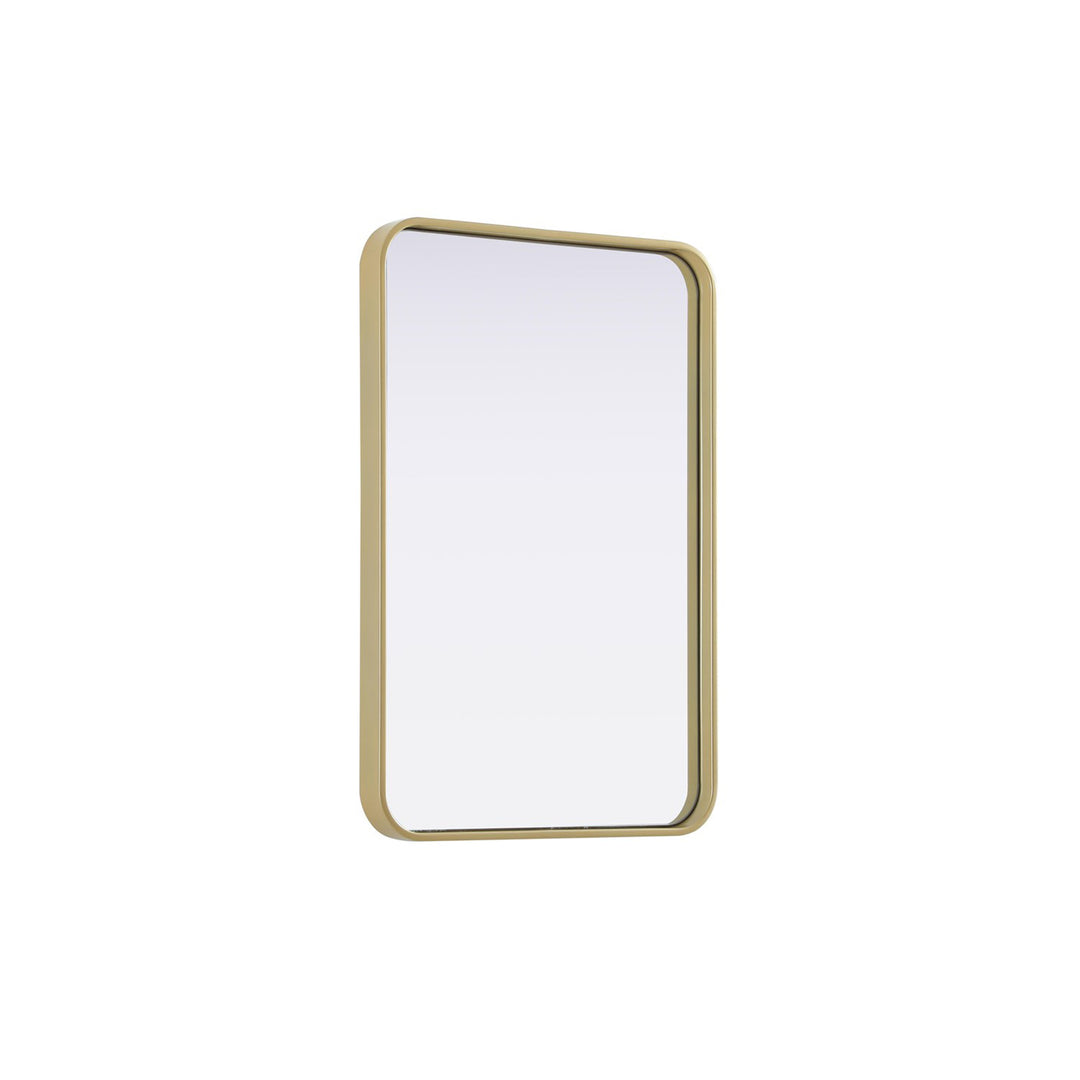 Contour Metal Rectangle Mirror 20X30 In Brass - View 4 - Joshua Marshal