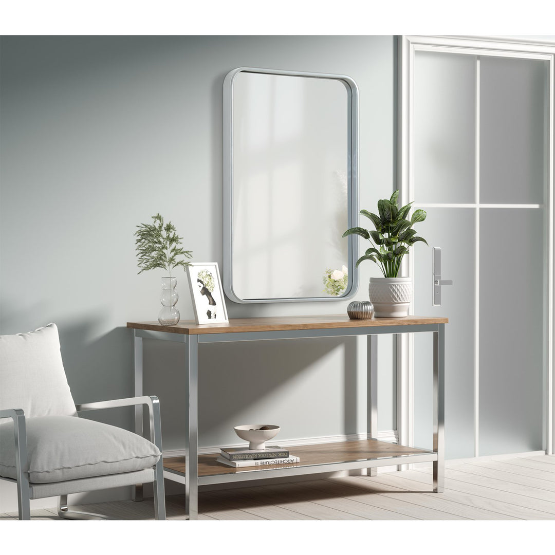 Contour Metal Rectangle Mirror 20X30 In Silver - View 2 - Joshua Marshal