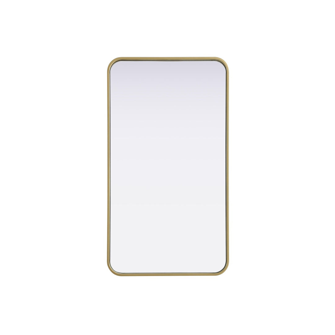 Contour Metal Rectangle Mirror 20X36 In Brass - View 3 - Joshua Marshal