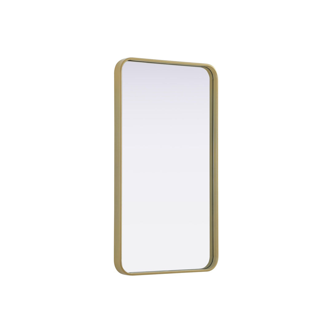Contour Metal Rectangle Mirror 20X36 In Brass - View 4 - Joshua Marshal