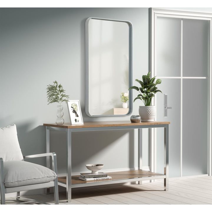 Contour Metal Rectangle Mirror 20X36 In Silver - View 2 - Joshua Marshal