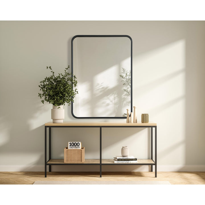 Contour Metal Rectangle Mirror 22X30 In Black - View 2 - Joshua Marshal