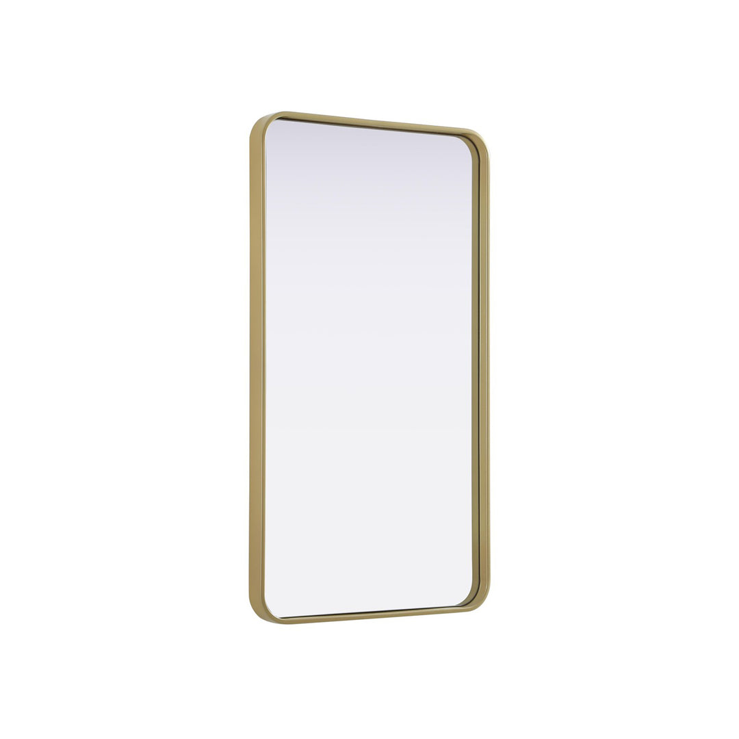 Contour Metal Rectangle Mirror 22X40 In Brass - View 4 - Joshua Marshal