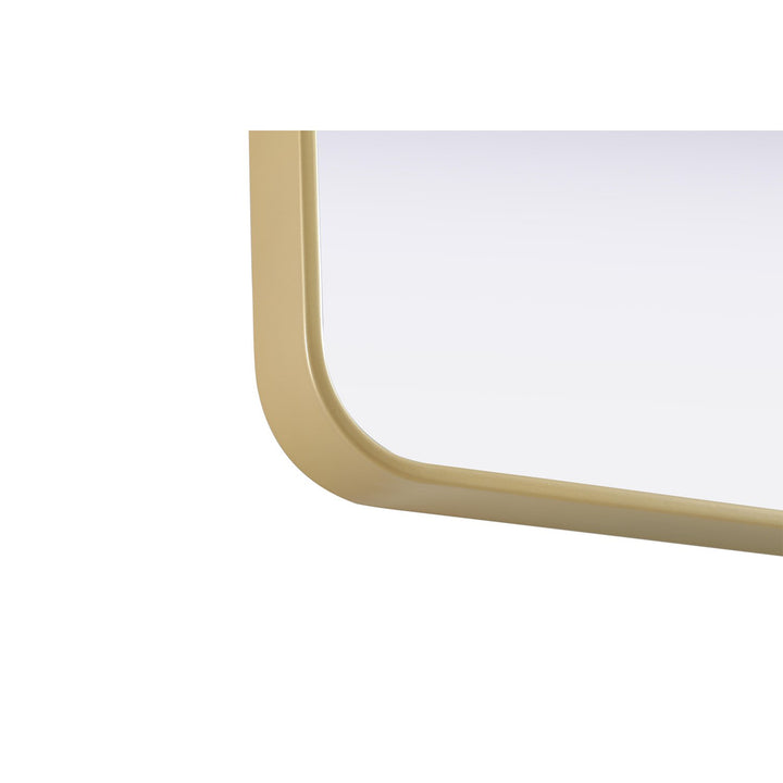 Contour Metal Rectangle Mirror 22X40 In Brass - View 6 - Joshua Marshal