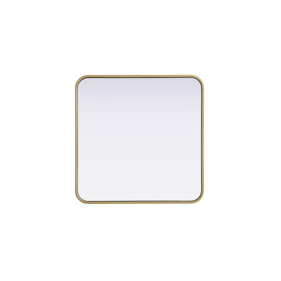Contour Metal Square Mirror 24X24 In Brass - View 3 - Joshua Marshal