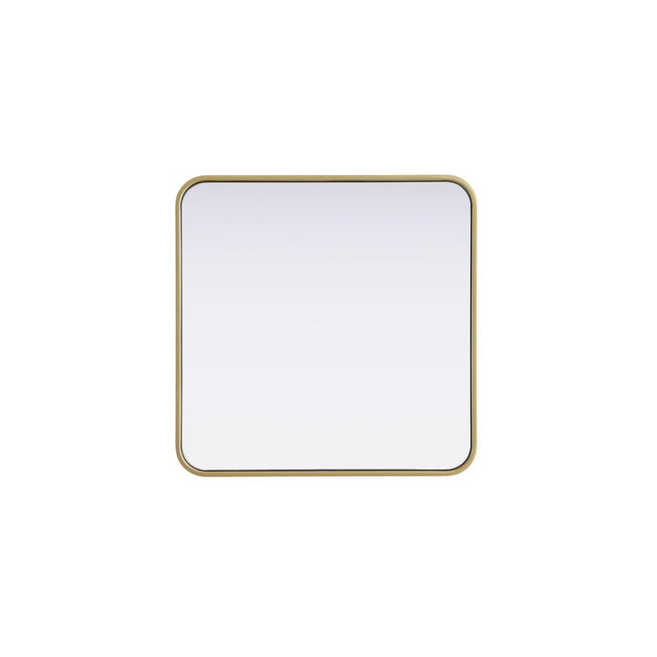 Contour Metal Square Mirror 24X24 In Brass - View 3 - Joshua Marshal