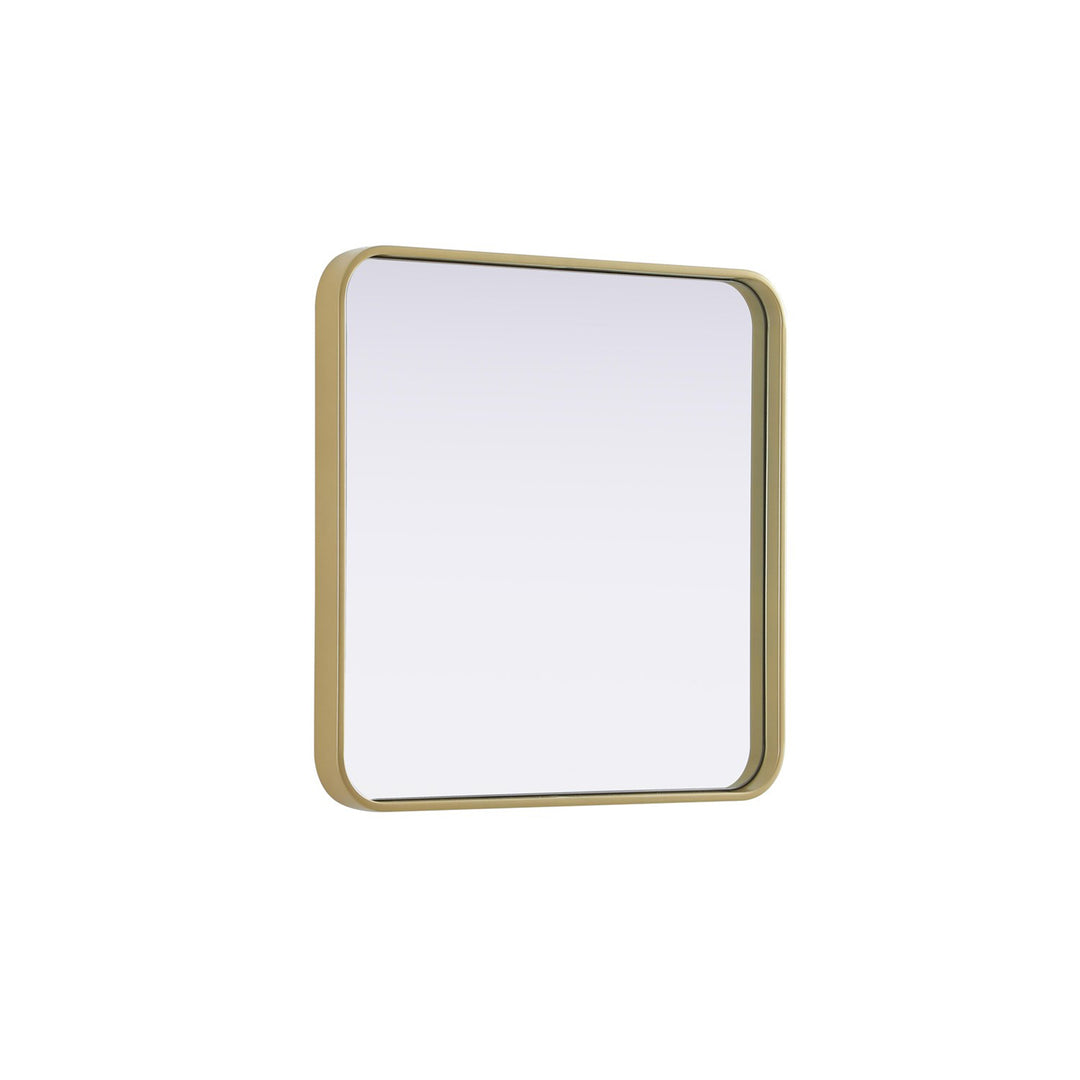 Contour Metal Square Mirror 24X24 In Brass - View 4 - Joshua Marshal