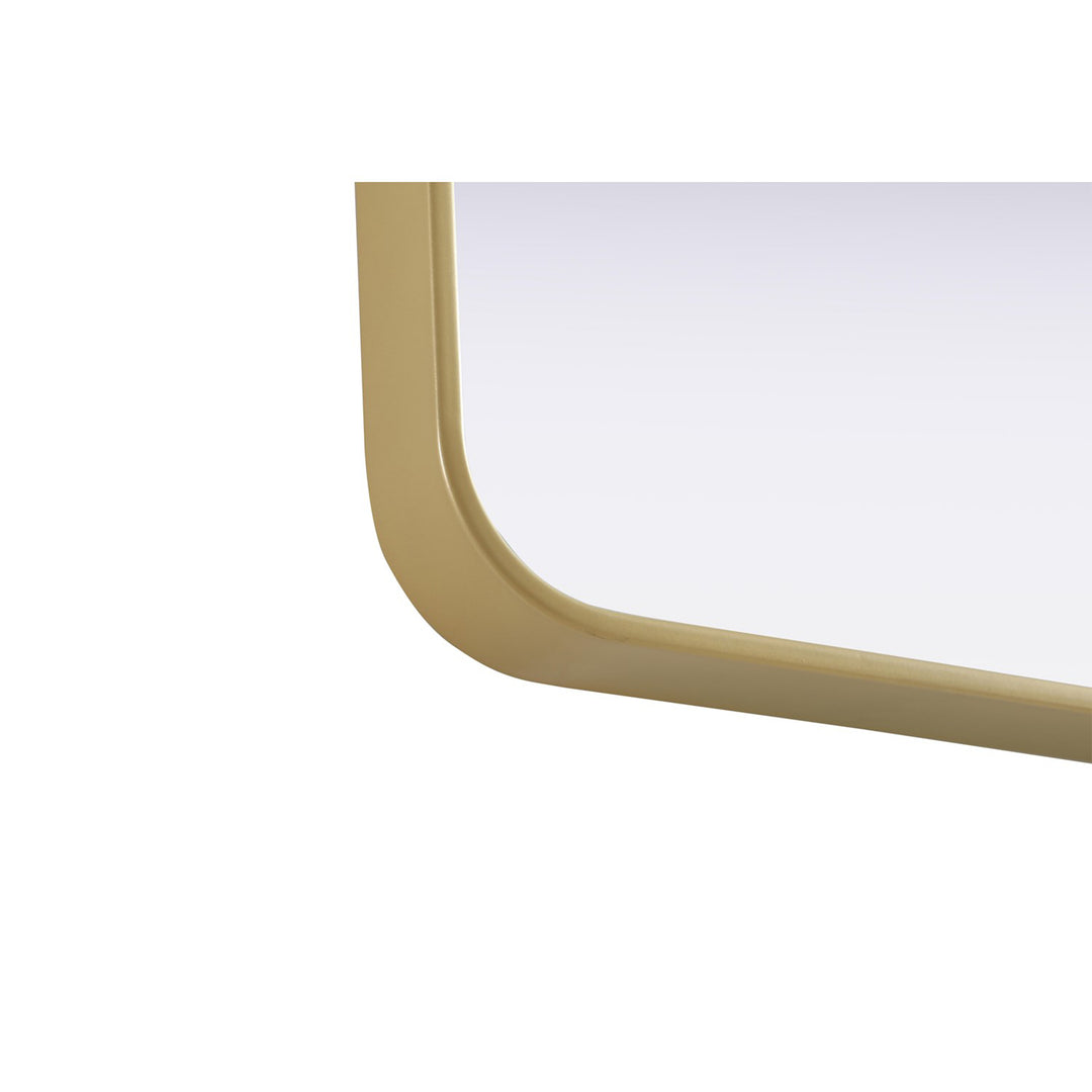 Contour Metal Square Mirror 24X24 In Brass - View 5 - Joshua Marshal