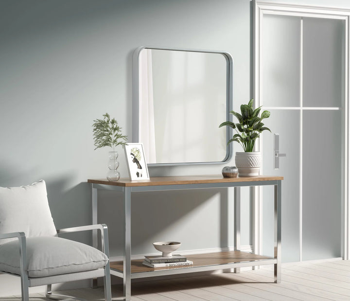 Contour Metal Square Mirror 24X24 In Silver - View 2 - Joshua Marshal